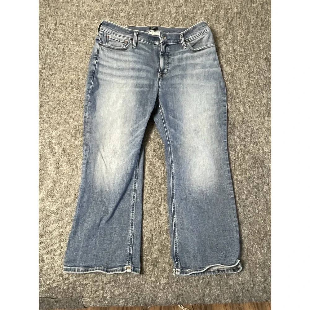 J.Crew midrise Flare Crop‎ Jeans Women 33p Blue Light Wash